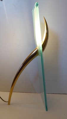 Table Lamp + Sconce Richard Derquet Lucien Gau France Antilope Large Format, 1980s, Set of 2-AWL-1074347