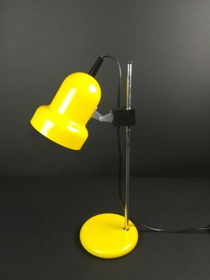 Table Lamp with Adjustable Shade in Yellow, 1970s-KDB-1293235