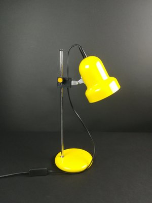 Table Lamp with Adjustable Shade in Yellow, 1970s-KDB-1293235