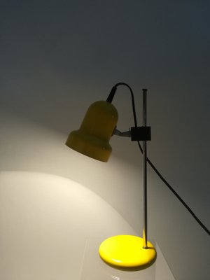 Table Lamp with Adjustable Shade in Yellow, 1970s-KDB-1293235