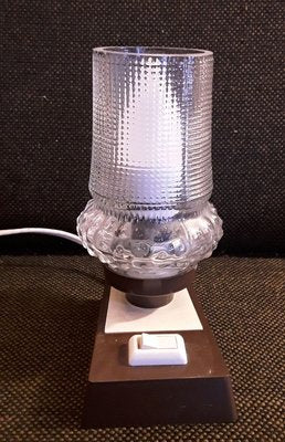 Table Lamp with Brown and Cream White Plastic, 1960s-HOI-753940