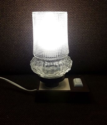 Table Lamp with Brown and Cream White Plastic, 1960s-HOI-753940