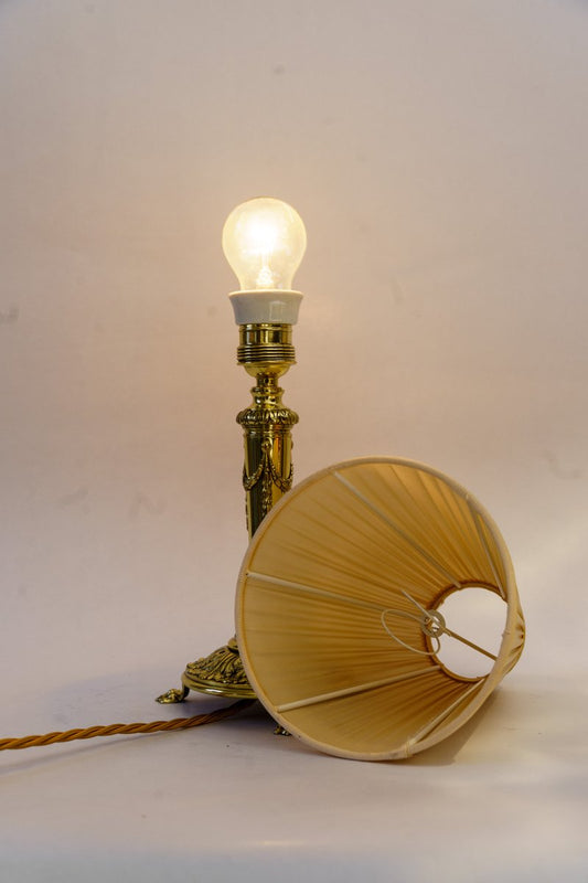 Table Lamp with Fabric Shade, Vienna, 1890s