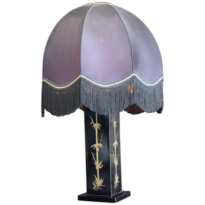 Table Lamp with Japanese Lacquer Foot in the style of Jean Claude Mahey, 1970s-TDA-1376362