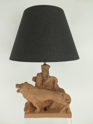 Table Lamp with Lion, Italy, 1950s-KDB-1300034