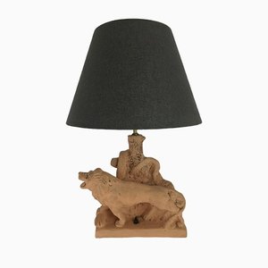 Table Lamp with Lion, Italy, 1950s-KDB-1300034