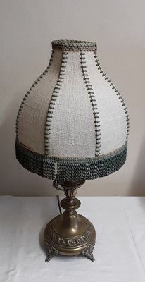 Table Lamp with Ornate Brass Base and Segmented Fabric Shade-HOI-1727623