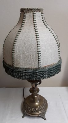 Table Lamp with Ornate Brass Base and Segmented Fabric Shade-HOI-1727623