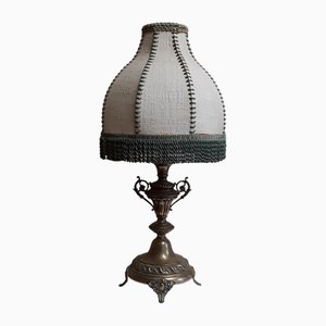 Table Lamp with Ornate Brass Base and Segmented Fabric Shade-HOI-1727623