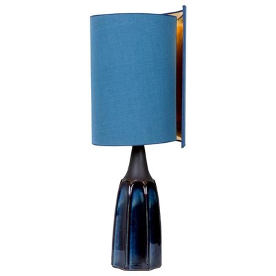 Table Lamp with Silk Lampshade from Soholm Pottery, 1960s-VDW-746943