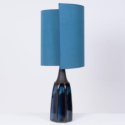 Table Lamp with Silk Lampshade from Soholm Pottery, 1960s-VDW-746943