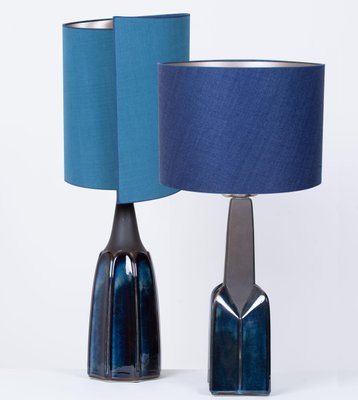 Table Lamp with Silk Lampshade from Soholm Pottery, 1960s-VDW-746943