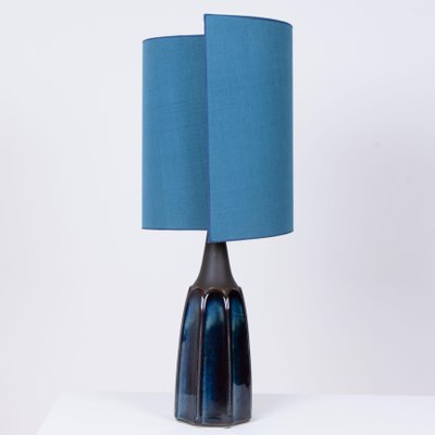 Table Lamp with Silk Lampshade from Soholm Pottery, 1960s-VDW-746943