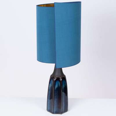 Table Lamp with Silk Lampshade from Soholm Pottery, 1960s-VDW-746943