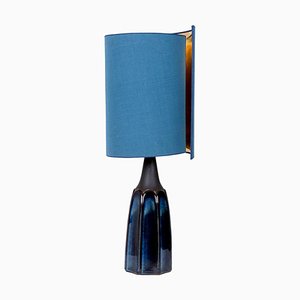 Table Lamp with Silk Lampshade from Soholm Pottery, 1960s-VDW-746943