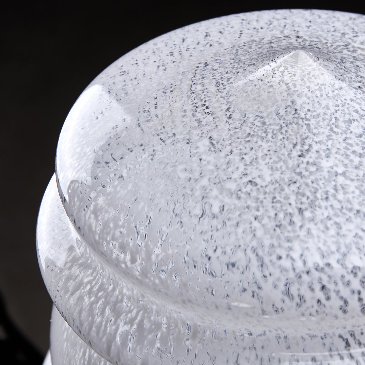 Table Lamp with Transparent-White Blown Loop Murano Glass by Carlo Nason for Mazzega, 1960s