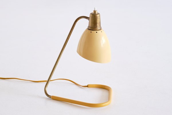 Table Lamp with Yellow Adjustable Shade by Robert Caillat, France, 1950s-FMT-944918