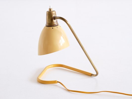 Table Lamp with Yellow Adjustable Shade by Robert Caillat, France, 1950s-FMT-944918