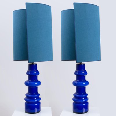 Table Lamps from Holmegaard with New Silk Custom Made Lampshades René Houben, Set of 2-VDW-873912