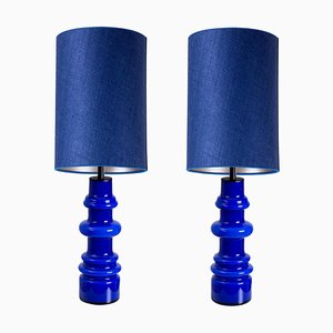 Table Lamps from Holmegaard with New Silk Custom Made Lampshades René Houben, Set of 2-VDW-873912