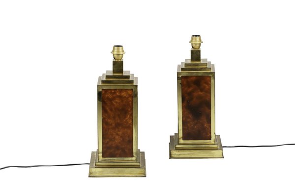 Table Lamps in Bakelite and Gilt Brass, 1970s, Set of 2-CEJ-682069