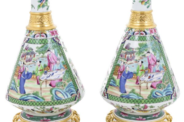 Table Lamps in Canton Porcelain, 1880s, Set of 2-CEJ-667514