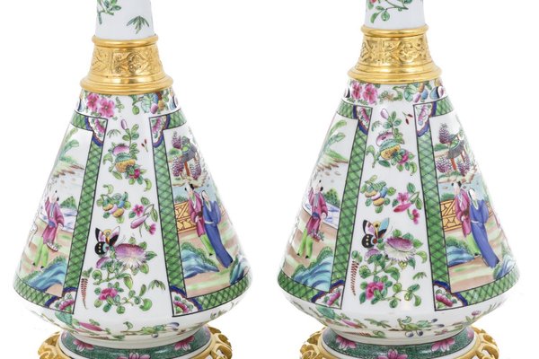 Table Lamps in Canton Porcelain, 1880s, Set of 2-CEJ-667514