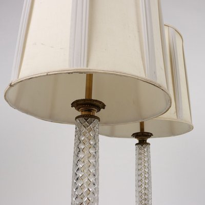 Table Lamps in Cut Crystals with Bronze Lampshades, 1900s, Set of 2-VMM-1724763