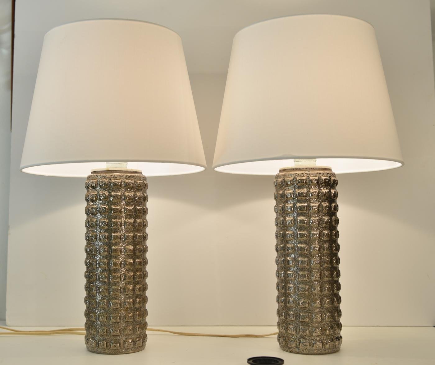 Table Lamps in Mercury Glass by Uno & Östen Kristiansson for Luxus, Set of 2