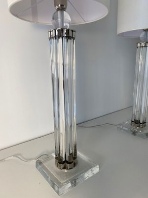 Table Lamps in Murano Glass and Chrome with White Lampshade, 2000s, Set of 2-FF-1404549