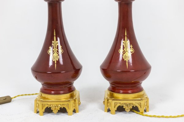 Table Lamps in Porcelain and Bronze by Madeleine Castaing, 1880s, Set of 2-CEJ-1186732