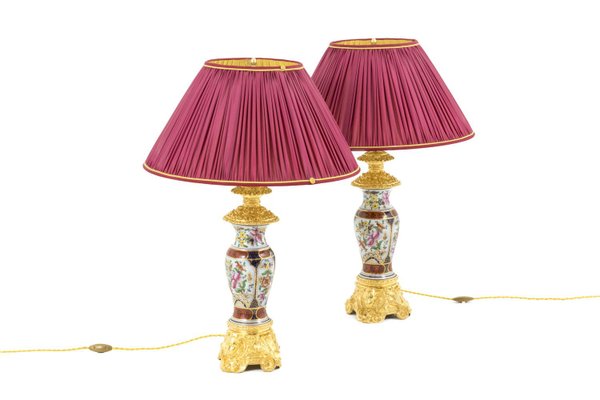 Table Lamps in Porcelain and Gilt Bronze, 1880s, Set of 2-CEJ-668680