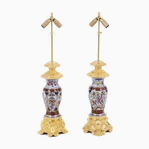 Table Lamps in Porcelain and Gilt Bronze, 1880s, Set of 2-CEJ-668680