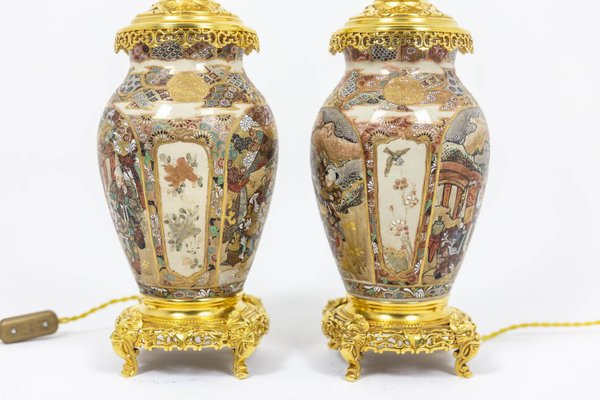 Table Lamps in Satsuma and Bronze, 1880-CEJ-1188264