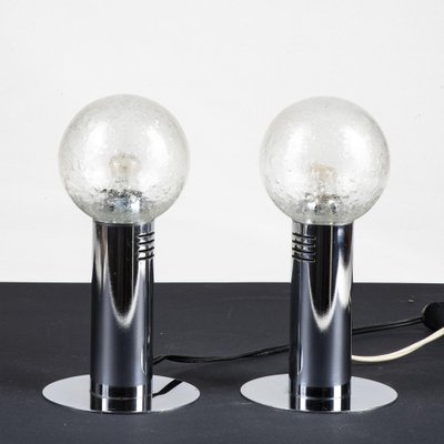 Table Lamps in Steel and Glass from Poliarte, 1970s, Set of 2-RAQ-1800767