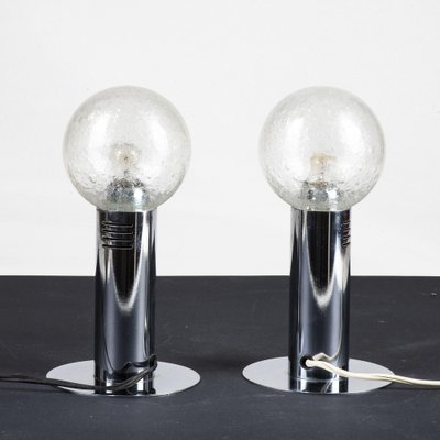 Table Lamps in Steel and Glass from Poliarte, 1970s, Set of 2-RAQ-1800767