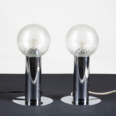 Table Lamps in Steel and Glass from Poliarte, 1970s, Set of 2-RAQ-1800767