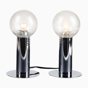 Table Lamps in Steel and Glass from Poliarte, 1970s, Set of 2-RAQ-1800767