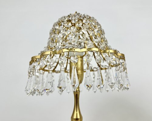 Table Lamps with Lead Crystal Shades, France, 1960s, Set of 2-GYX-1741603