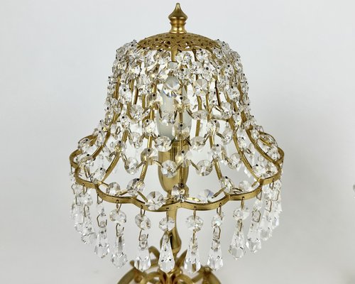 Table Lamps with Lead Crystal Shades, France, 1960s, Set of 2-GYX-1741603