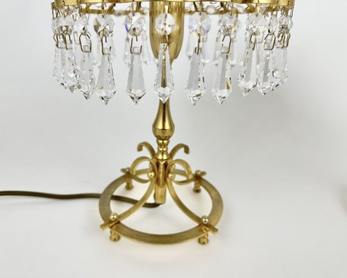 Table Lamps with Lead Crystal Shades, France, 1960s, Set of 2-GYX-1741603