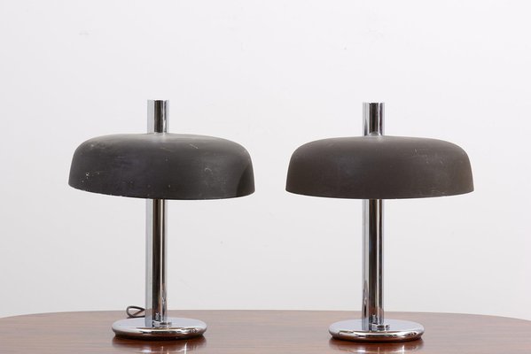 Table Lamps with Steel Base, 1960s, Set of 2-SFD-1162622