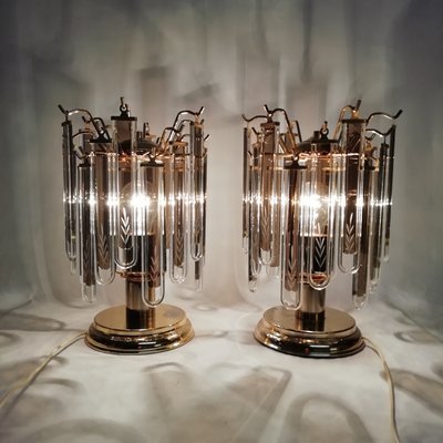 Table Lamps with Vertical Rigid Glass, 1980s, Set of 2-RGF-780832