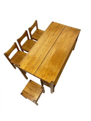 Table Set attributed to Illmari Tapiovaara for Laukaa Wood, Finland, 1960s, Set of 6-UCH-1758587