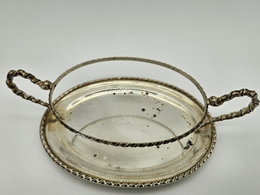 Table Set for Oil and Vinegar in Glass and Silver, 20th Century, Set of 7-ZUW-1804080