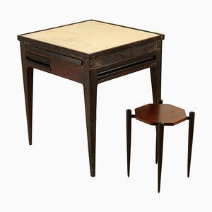 Table with Drawers and Stool, 1950s, Set of 2-VMM-810525