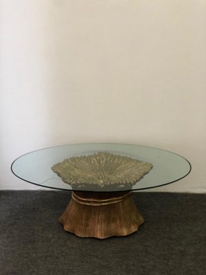 Table with Golden Ceramic Base and Crystal Top.-GTS-1080488