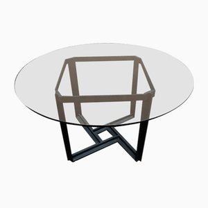 Table with Metal Base and Glass Top-VJY-1017450