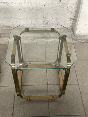 Tables in Brass and Glass, 1970s, Set of 2-JHL-1820799