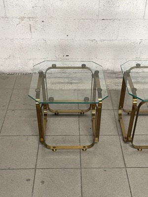 Tables in Brass and Glass, 1970s, Set of 2-JHL-1820799